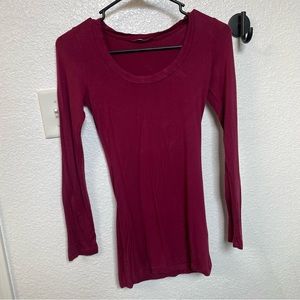 Dry Goods | Wine Red Long Sleeve Layering Top | S